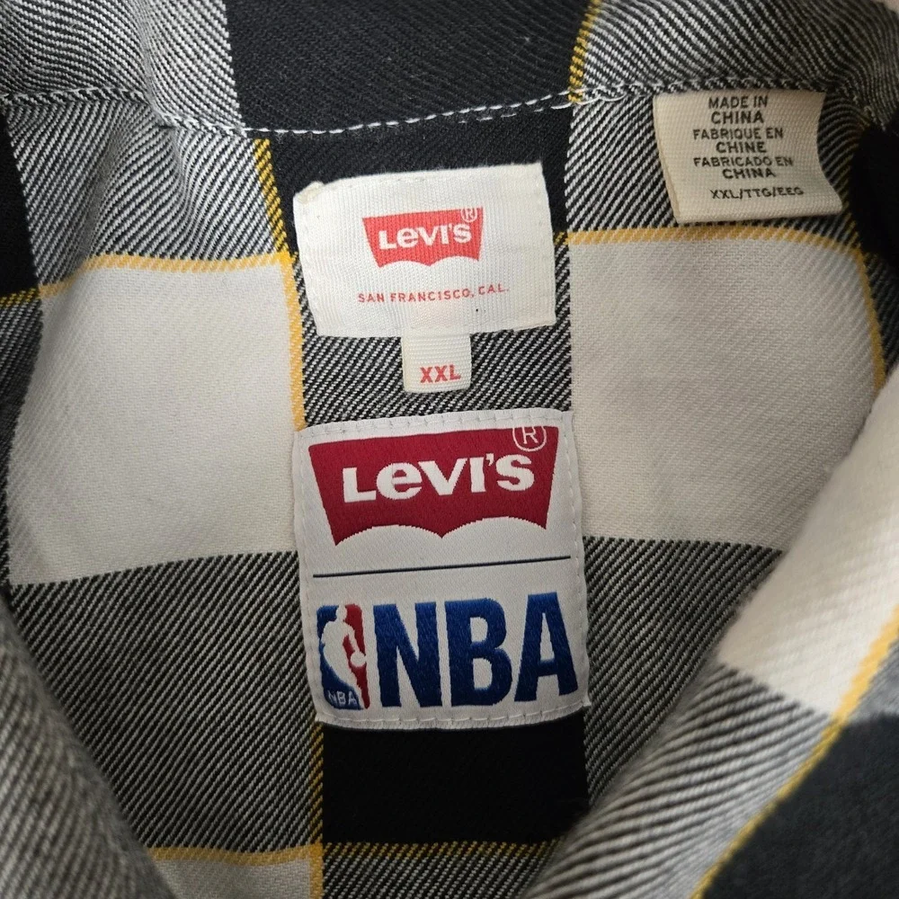 Levis X NBA Shirt Mens 2XL Los Angeles Lakers Long Sleeve Button Up Flannel Snap